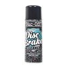 En burk Muc-Off Re-Hydrating Disc Brake Cleaner med svart lock och detaljerad svartvit etikett som anger att den snabbt avlägsnar olja