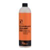 En flaska Orange Seal Endurance Sealant med en orange etikett. Texten anger att den är kompatibel med alla däck, slangar, tubeless och tubeless-system och är utvecklad för att hålla 2-3 gånger längre.