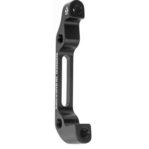 En svart Shimano SM-MA70 bromsadapter med fyra monteringshål