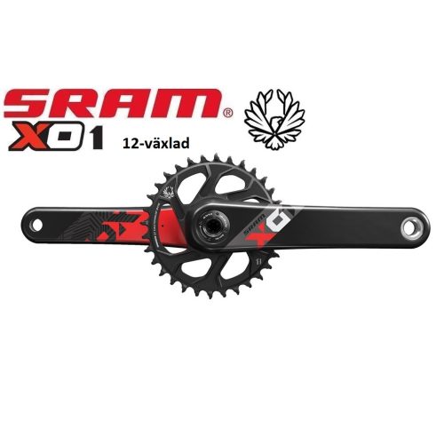 SRAM XO1 12-växlat vevparti med en enkel kedjering och två vevstakar