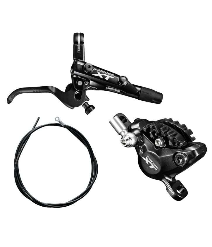 XT-M8000-broms.jpg En hydraulisk Shimano Deore XT skivbromssats