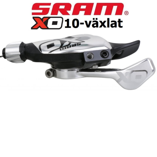En SRAM XO 10-växlad cykelväxel visas
