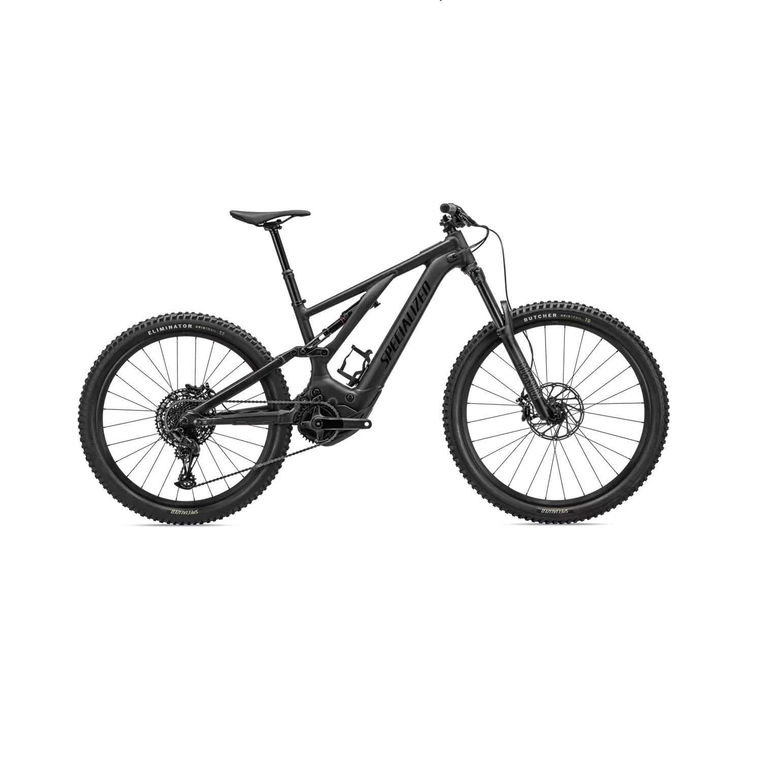 95222-70_LEVO-ALLOY-BLK-LTSIL-BLK_HERO Svart Specialized Levo Alloy el-mountainbike i detalj