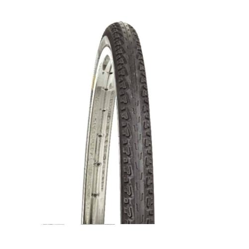 Svart Spectra Asphalt 40-584 däck avsett för cykelbruk. Detaljerad mönstring och silverfärgad fälg syns tydligt i det jämna ljuset, vilket framhäver däckets struktur.