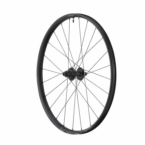Ett cykelhjul Shimano WH-MT620 Boost 29" 12s, TL Disc. Hjulet har en mörk fälg med svarta ekrar. Ljuset är jämnt och framhäver detaljerna i hjulet.