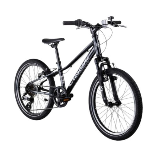 Svart Crescent Grim 20" pojkcykel, en tuff och säker barncykel för äventyr.