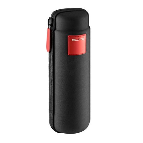 Svart Elite Takuin 750 ml förvaringsflaska för cykelverktyg med röd logotyp.