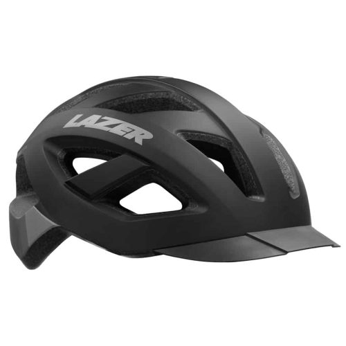 Hjälm Lazer Cameleon Mips, som finns i flera färger, är en mattsvart cykelhjälm med flera ventilationsöppningar och ett litet visir framtill.