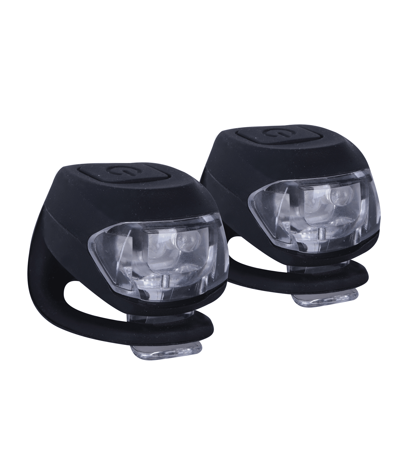 OXC-Belysning-Bright-Eye-Set.png Lampset OXC Belysning Bright-Eye har två kompakta svarta LED-cykellampor med genomskinliga höljen och gummiband för enkel montering på cykeln