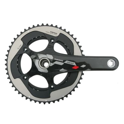 Sram Red GXP vevparti i detaljrik närbild. Välbelyst med fokus på material och design