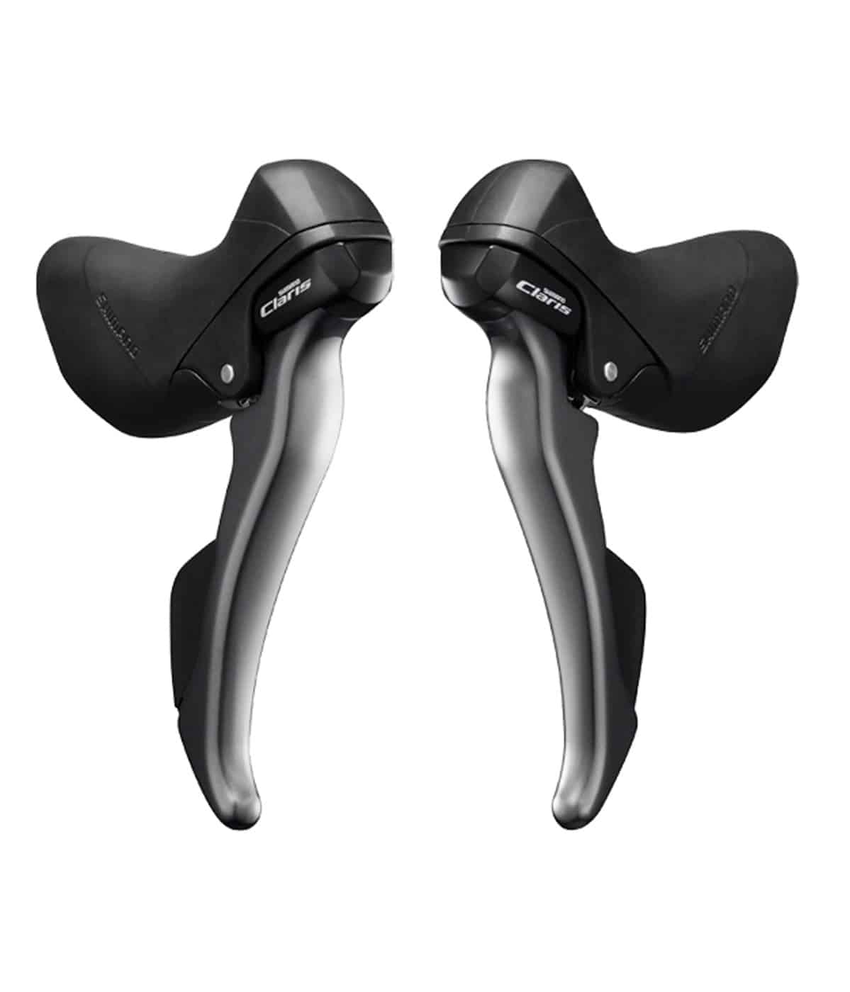 Shimano-Claris-Par.jpg Ett par STI-reglage Shimano ST-R2000 Claris visas i svart och silver