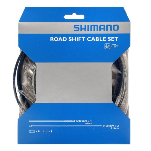 Växelvajersetet Shimano SIS SP-40 i blått och silver förpackning visas i en detaljerad close-up