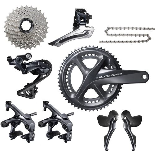 Shimano Ultegra R-8000 gruppset 2x11 med vevparti, kassetter och växlar.