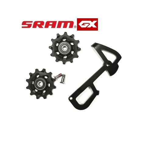 Två svarta Sram GX rulltrissor och en inre växelarm