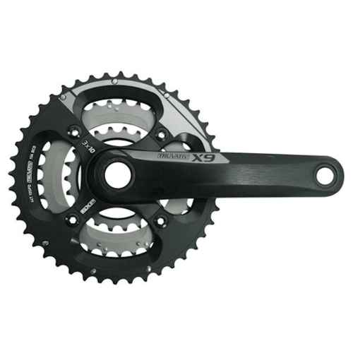Detaljerad bild av ett Sram X9 BB30 vevparti