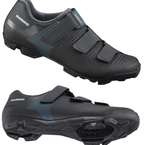 Ett par MTB-sko Shimano XC100 Dam i svart