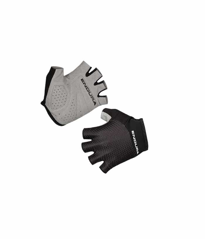 Xtrakt.jpg Ett par Endura Xtrakt Lite Mitt fingerlösa cykelhandskar, den ena med grå vadderad handflata och den andra med svart texturerad baksida med "Endura"-märke på båda.