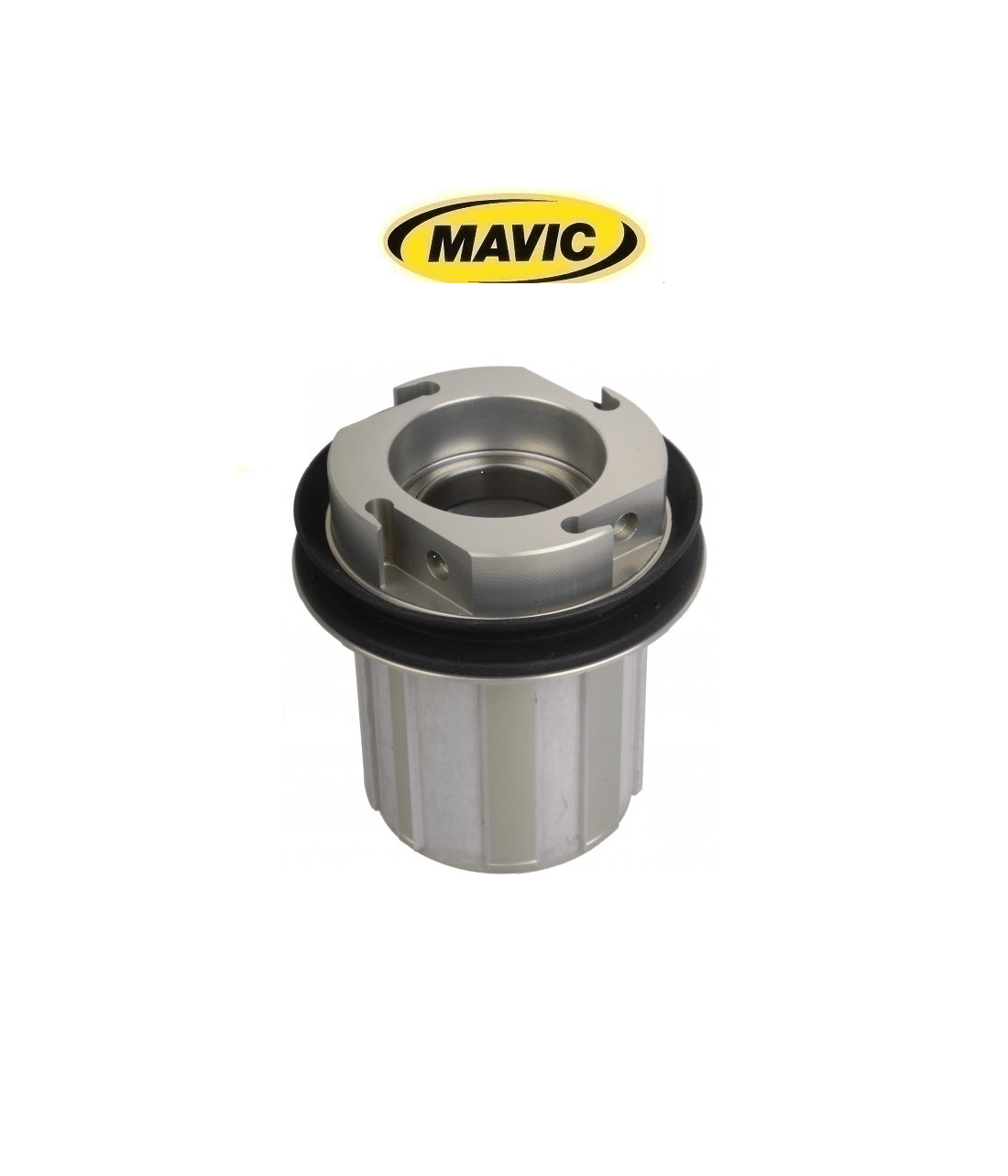 body-mavic-its4.png Silverfärgad Mavic HG ITS4-kropp i detaljrik närbild mot en vit bakgrund. Ett Mavic-emblem syns ovanför. Atmosfären är ren och ljus, med neutral belysning som framhäver produktens textur.