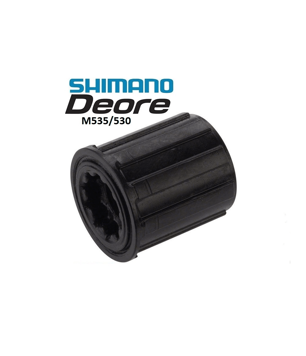 body-shimano-fh-m535.png Svart Shimano FH-M535/530 body i detalj, presenterad i en ljus studioatmosfär. Fokus ligger på de intrikata spåren och den robusta konstruktionen, perfekt för cykelentusiaster.