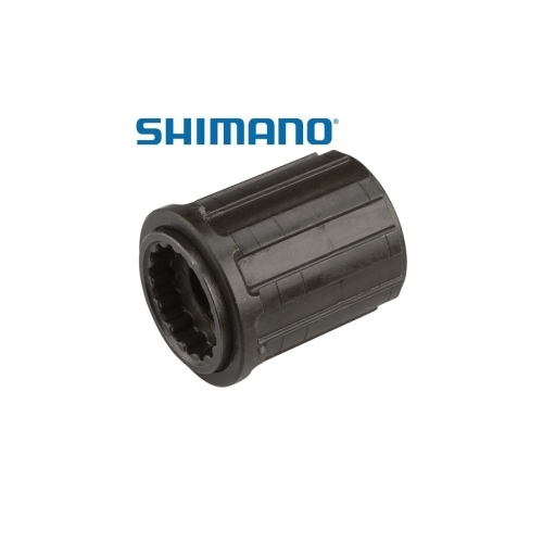 Detaljerad bild av en Shimano FH-RM35-kropp i mörkgrå nyans
