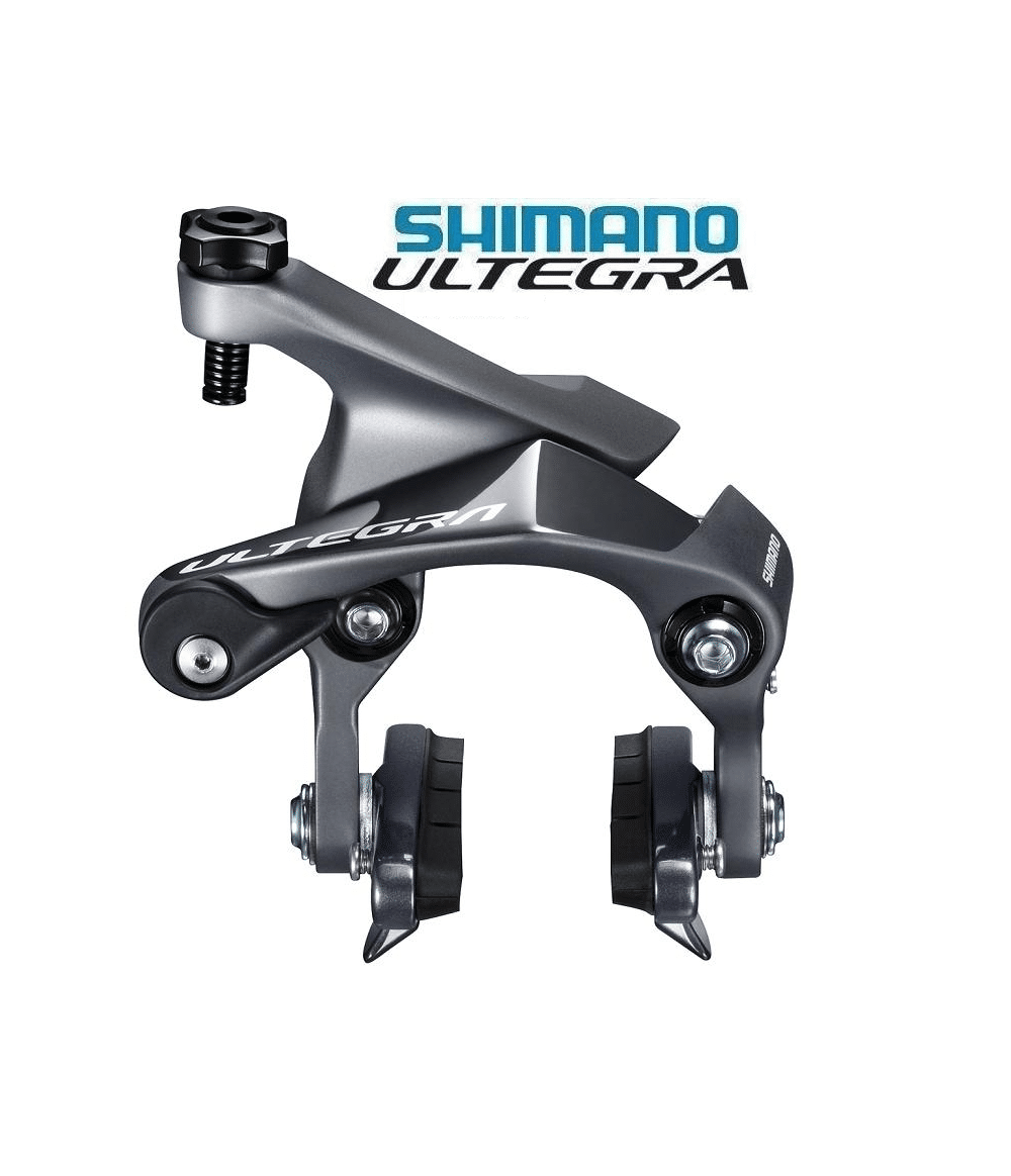 broms-shimano-ultegra-br-r8010.png Shimano Ultegra BR-R8010 direktmonterad bakbroms i grå metallisk färg, presenterad i en studiobelysning som framhäver detaljerna och den tekniska konstruktionen.