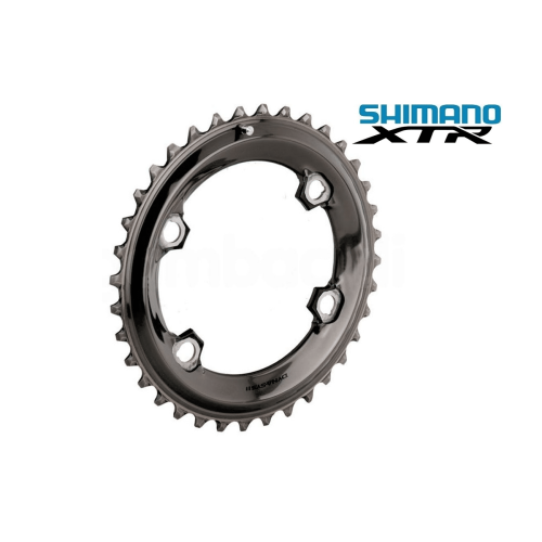 Närbild av ett Shimano XTR FC-M9000 kedjehjul
