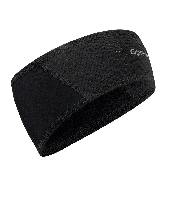headband.jpg GripGrab Headband Windster är ett svart sportpannband med meshpaneler och en vit GripGrab-logotyp på ena sidan, mot en vit bakgrund.