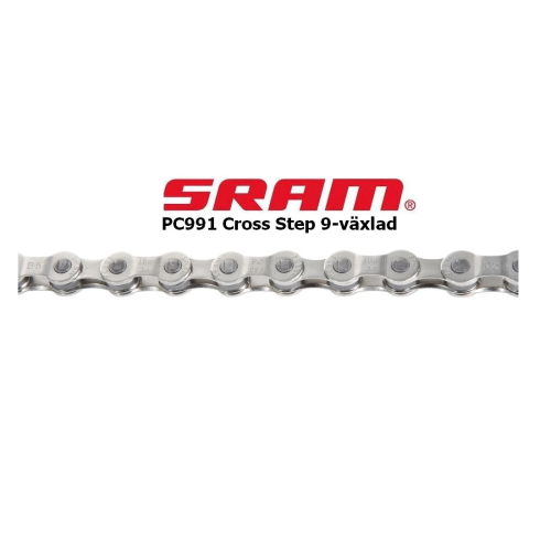 Silverfärgad cykelkedja Sram PC-991 Cross Step