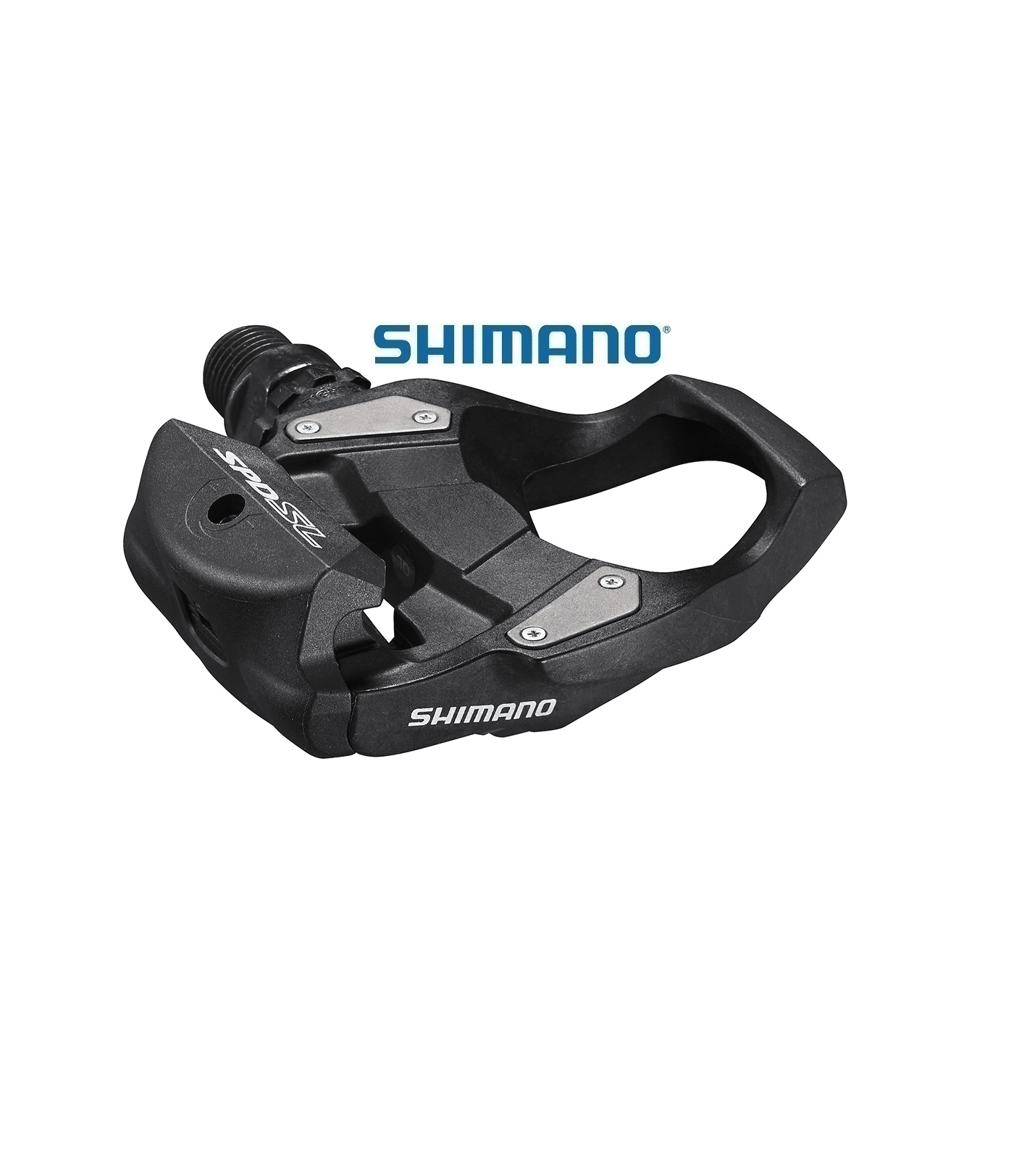 pedaler-shimano-pd-rs500-spd-sl.png Shimano PD-RS500 SPD-SL pedalen i svart, presenterad i studiobelysning. Detaljerad bild som framhäver pedalens textur och logotyperna. Perfekt för cykelentusiaster som söker högpresterande komponenter.