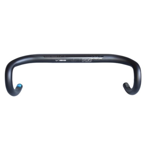 Racercykelstyre PRO Vibe Compact i aluminium, svart med PRO-logotyp.