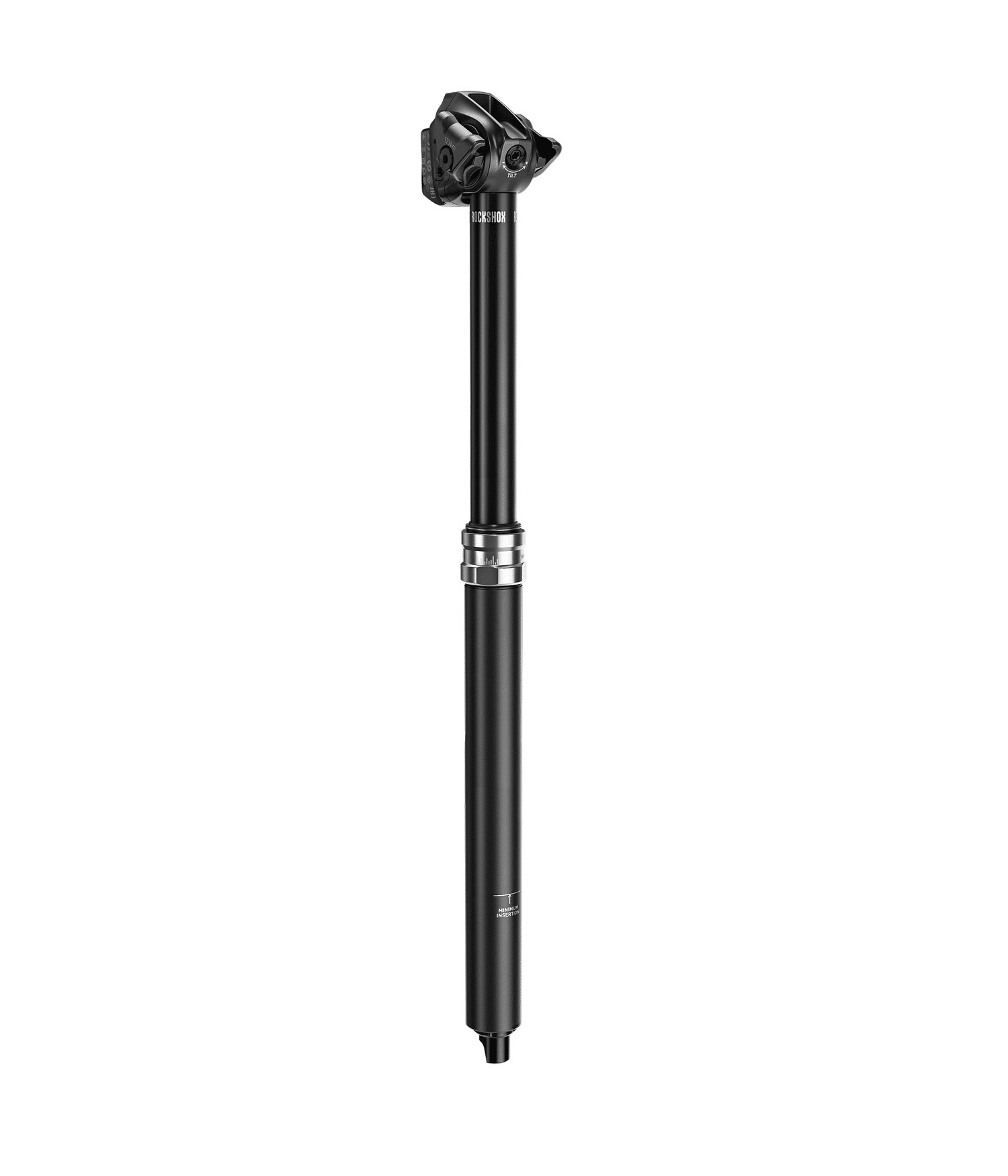 rockshox-reverb-axs-316.png Den eleganta, svarta RockShox Reverb AXS Dropper Post, 31,6 mm, presenteras mot en ren, vit bakgrund. Detaljrik belysning framhäver dess moderna design och robusta konstruktion, vilket gör den till ett perfekt val för seriösa cyklister.