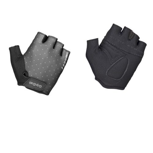 GripGrab Rouleur Padded Glove dammodell visas i svart, med handflatan uppåt och handflatan nedåt. Dessa fingerlösa cykelhandskar har små perforeringar och ett strukturerat grepp för ökad komfort och kontroll.