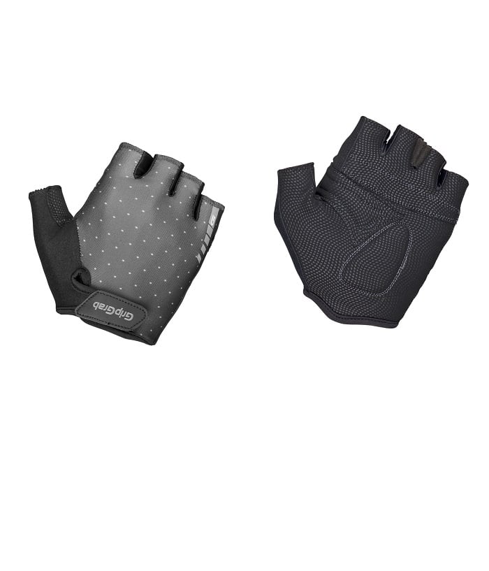 rouleur-gra-dam.jpg GripGrab Rouleur Padded Glove dammodell visas i svart, med handflatan uppåt och handflatan nedåt. Dessa fingerlösa cykelhandskar har små perforeringar och ett strukturerat grepp för ökad komfort och kontroll.