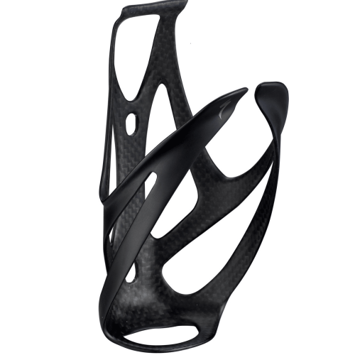 Specialized Rib Cage III flaskställ i carbon är en vattenflaskhållare i svart kolfiber med en lätt konstruktion med öppen ram, mjukt svängda kanter och flera utskärningar.