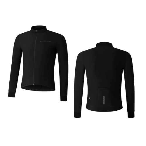Shimano S-Phyre Thermal Long Sleeve Jersey i svart visas framifrån och bakifrån