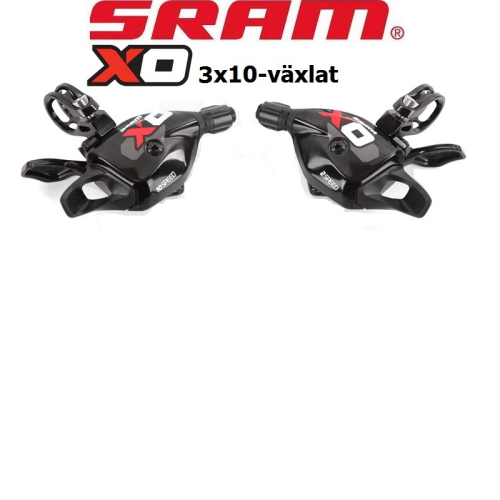 Två svarta Sram X0 Trigger växelreglage