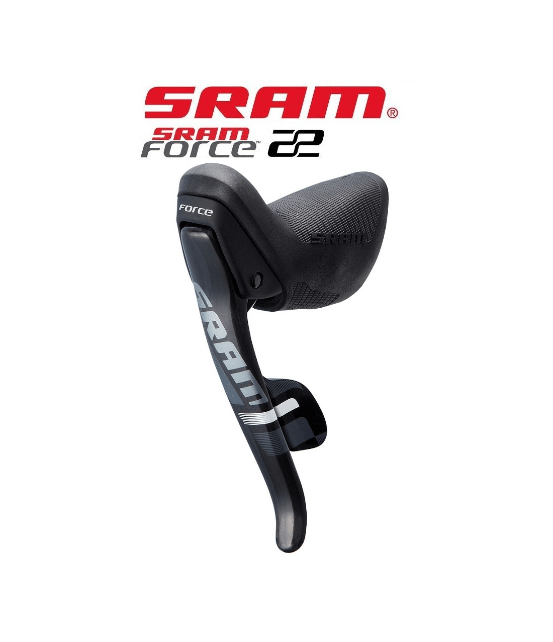 sti-reglage-sram-force-22-2x11-vxl.png Sram Force 22 DoubleTap växelreglage för racercykel, elegant design i svart och grått med tydlig Sram-logga. Studiofotografering med mjukt ljus som framhäver detaljerna.