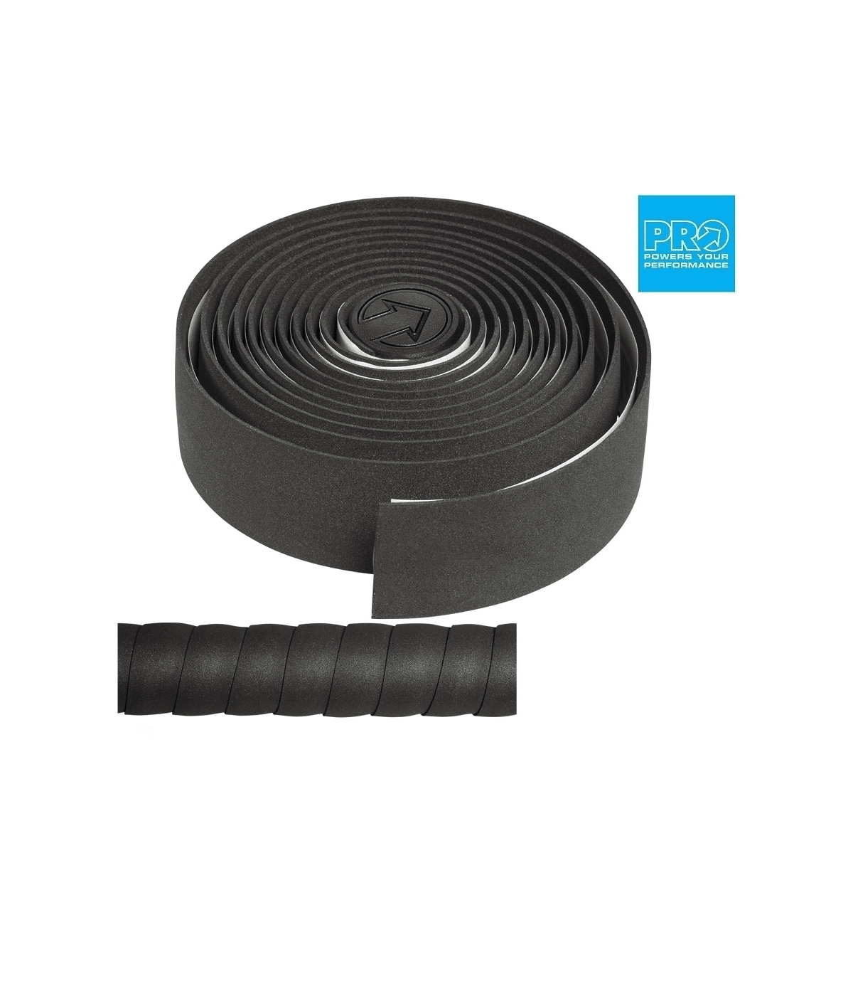 styrlinda-pro-sport-comfort-svart.png Den svarta PRO Sport Comfort styrlindan presenteras i rulle och som lindad på styret. Den strukturerade ytan framhävs i det jämna ljuset, och PRO-loggan syns tydligt.