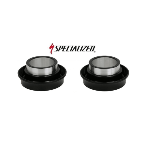 Två vevlageradaptrar från Specialized för BB30 till Hollowtech II/Shimano 24 mm syns mot en vit bakgrund