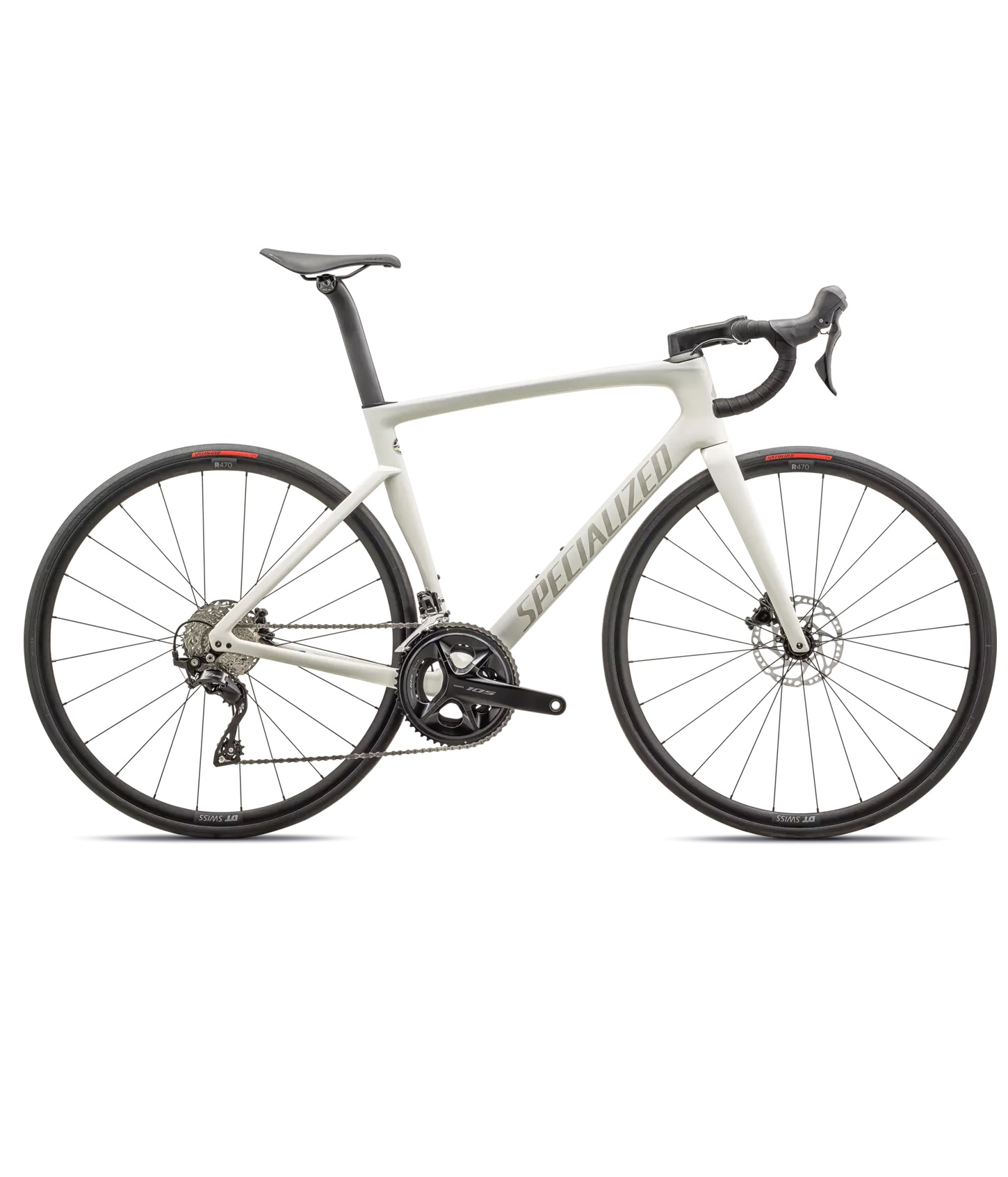 TARMAC-SL7-SPORT-DUNEWHT-PRL.jpg En Specialized Tarmac SL7 Sport Disc 105 landsvägscykel i en ljus
