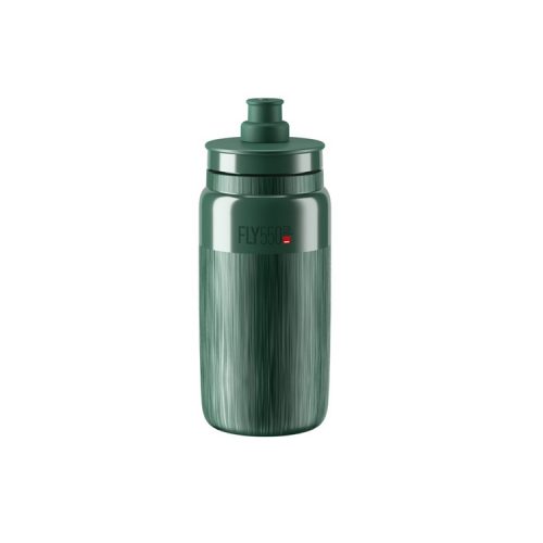Grön Elite FLY TEX vattenflaska på 550 ml. Flaskan har en texturerad nedre del och en blankare övre del med "FLY550" tryckt i litet format. God detaljrikedom och belysning.