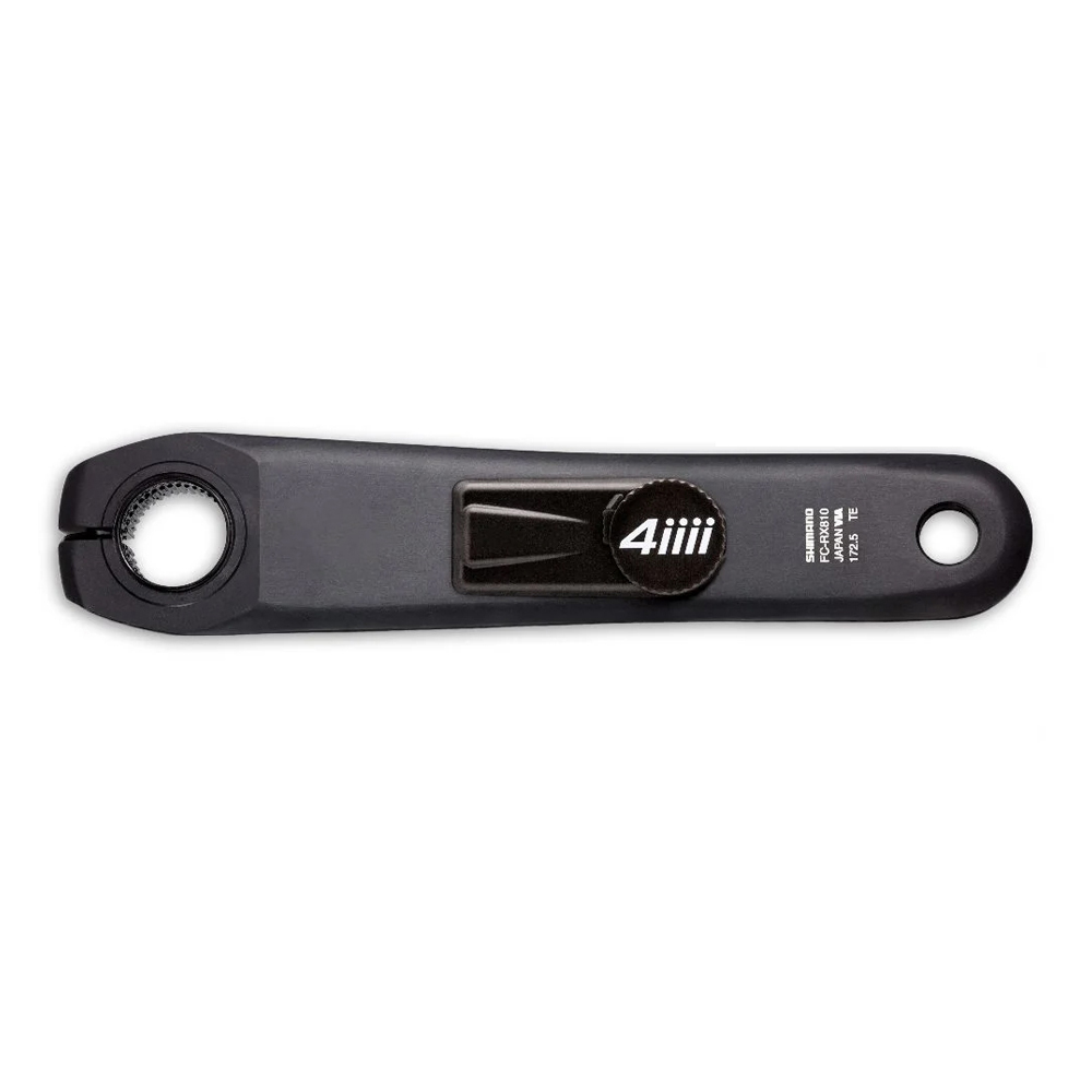 Wattmeter 4iiii Shimano GRX RX810 Singel Side 3+ Denna bild visar Wattmätare 4iiii Shimano Ultegra R8100 Single Side 3+ i detalj. Produktens svarta färg och precisa utförande framhävs av ett jämnt ljus, vilket ger en professionell och teknisk känsla.