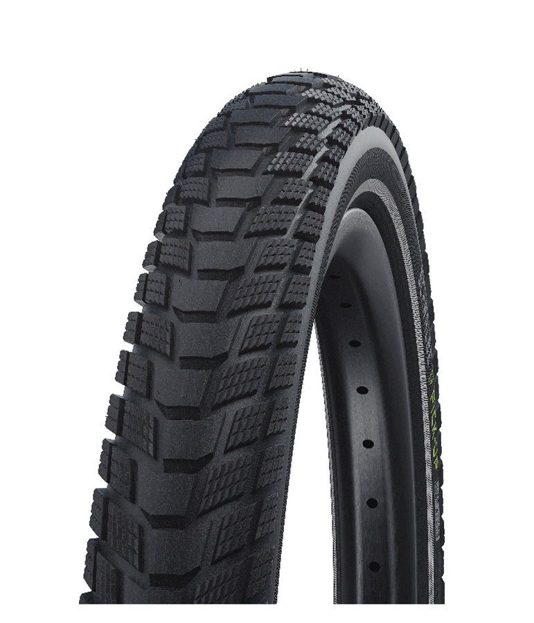 SCHWALBE Pick-Up Ett svart Schwalbe Pick-Up cykeldäck i 20-tums storlek