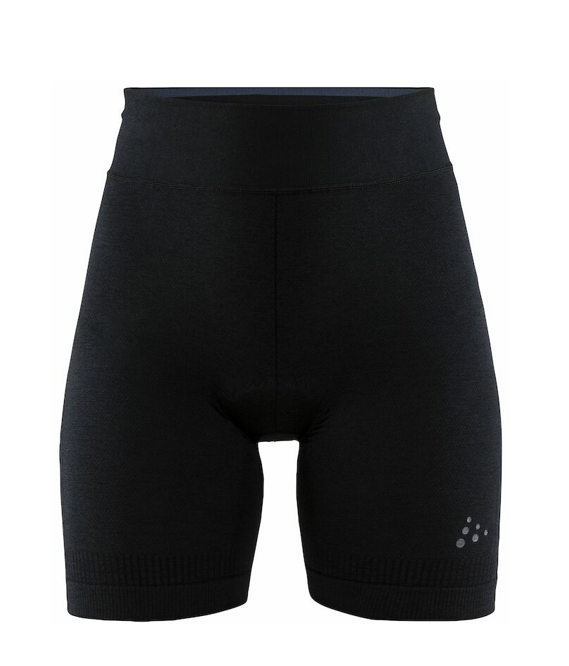 Craft-Fuseknit-Bike-Boxer-front-dam Svarta Craft CORE Fuseknit Bike Boxer för kvinnor, framifrån.