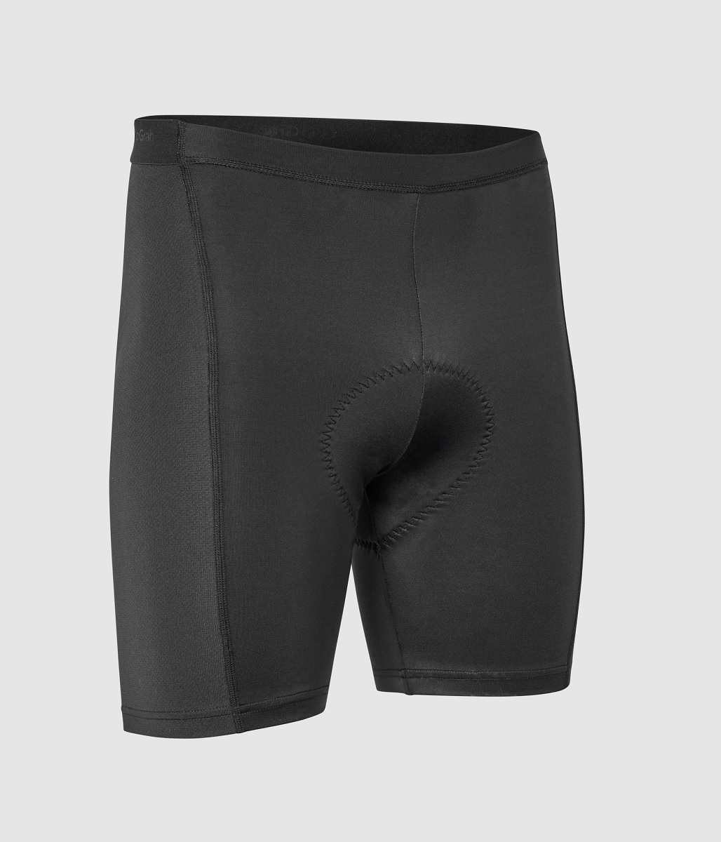 Gripgrab-herr-underbyxa-m-pad-1 Gripgrab RIDE vadderade underbyxor, svarta cykelshorts med vaddering fram.