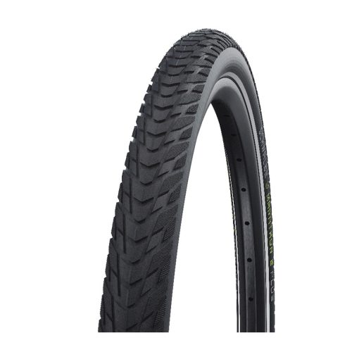 Schwalbe Marathon E-Plus 28" cykeldäck med grovt mönster, lämpligt för elcyklar.