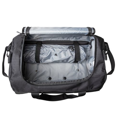 Öppen AVS Väska Spectra Pronto Sporty 52 liter, redo för packning.