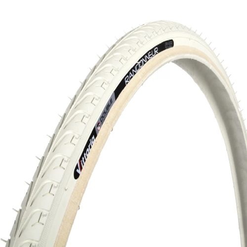 Vittoria Randonneur 28-622 mm vitt standarddäck med reflexdetaljer för cykel.