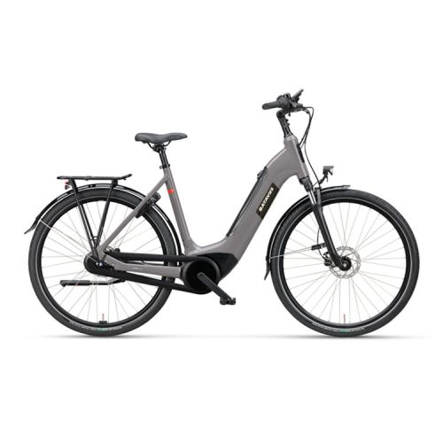 Grå Batavus Altura Power Plus elcykel med Bosch Smart System, 7 växlar.