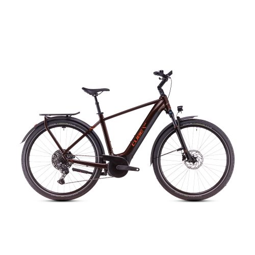 Brun Cube Touring Hybrid Pro 625 elcykel för män.